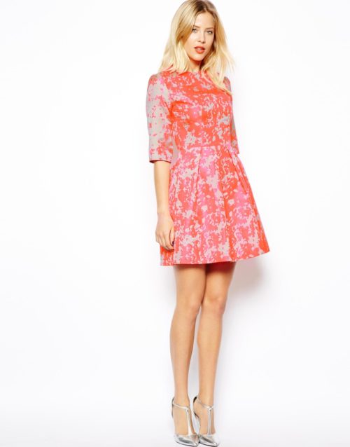 Fluro Jacquard Skater Dress